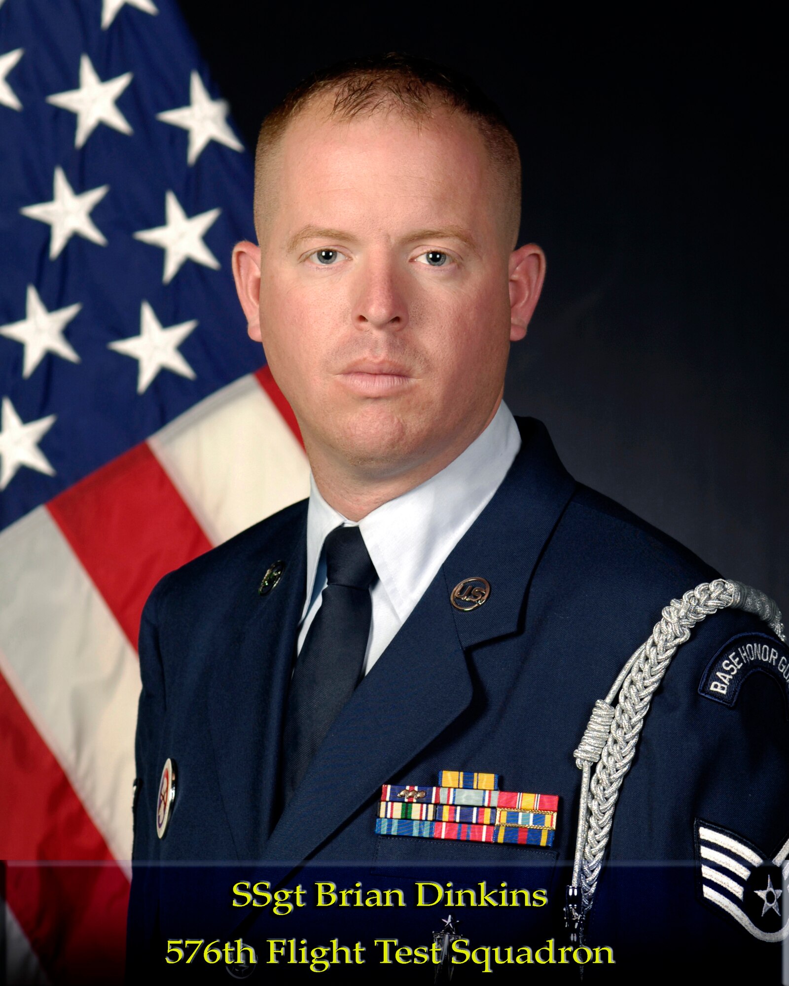 VANDENBERG AIR FORCE BASE, Calif. --  Staff Sgt. Brian Dinkins, of the 576th Flight Test Squadron, is the Vandenberg Honor Guard NCO of the Year for 2009. (U.S. Air Force photo)