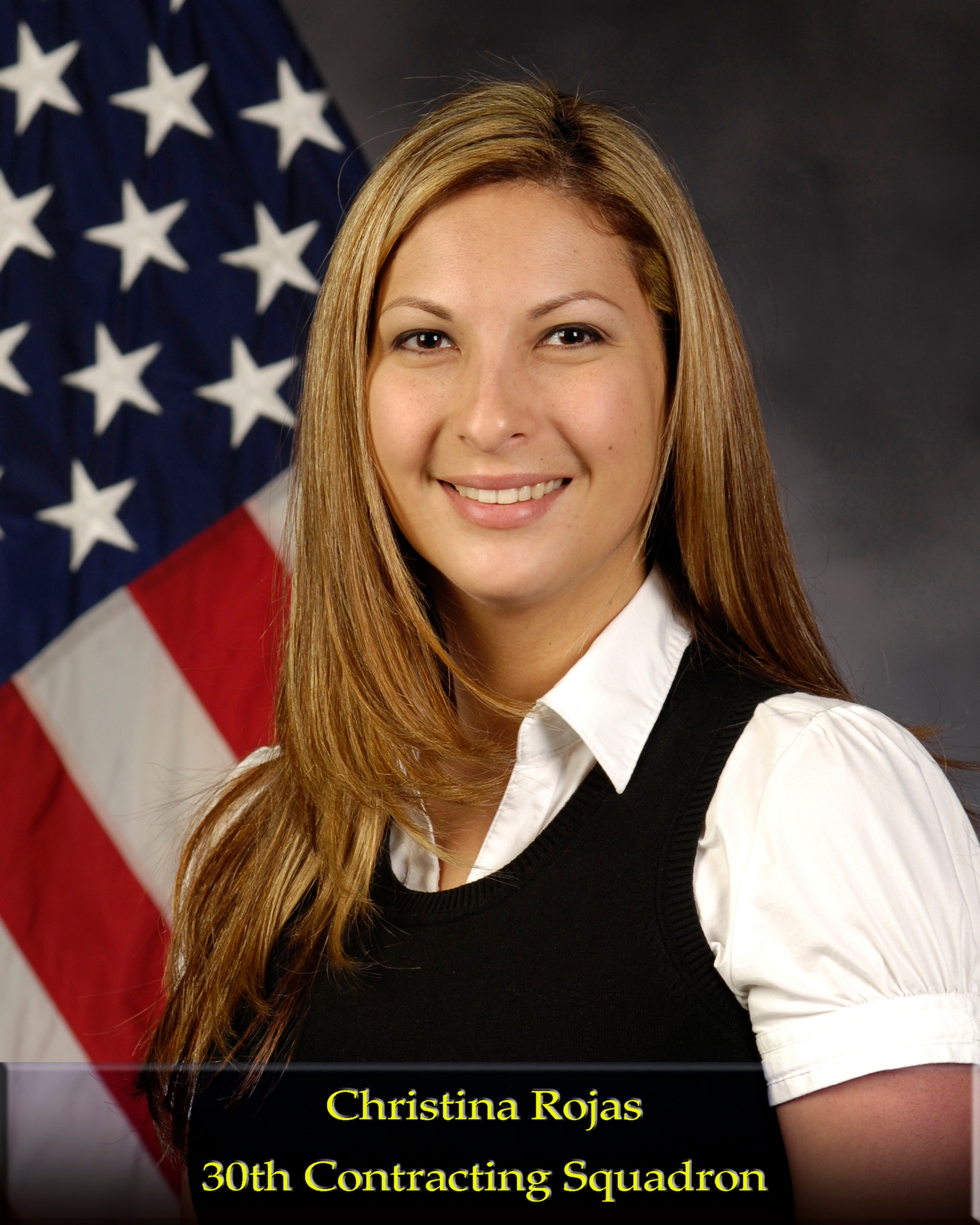 VANDENBERG AIR FORCE BASE, Calif. --  Christina Rojas, of the 30th Contracting Squadron, is the Team Vandenberg Civilian Category I of the Year for 2009. (U.S. Air Force photo)