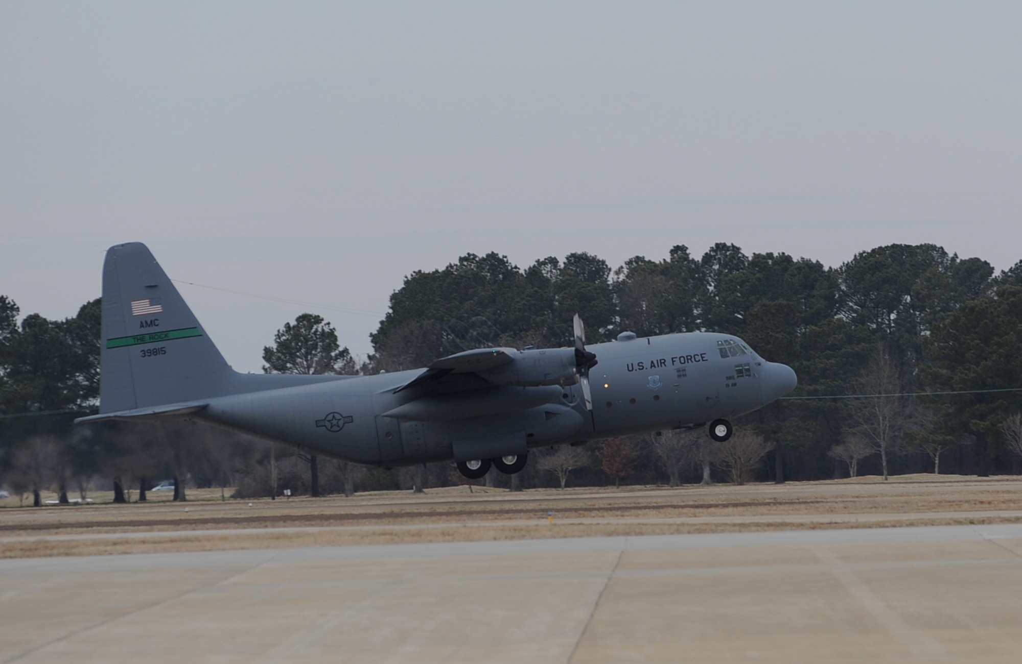 LANGLEY AIR FORCE BASE, Va. – A C-130 Hercules loaded with 47 Army personnel from Fort Lee, Va. takes off Feb. 12. The C-130 is transporting the soldiers, as well as supplies, to Haiti in support of Operation Unified Response, a joint relief effort bringing aid to the devastated country. (U.S. Air Force photo/Airman Rebecca Montez)