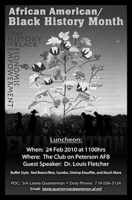 Peterson will be hosting a African American/ Black History Month luncheon on Feb. 24, 11 a.m., at the Club. (courtesy artwork)