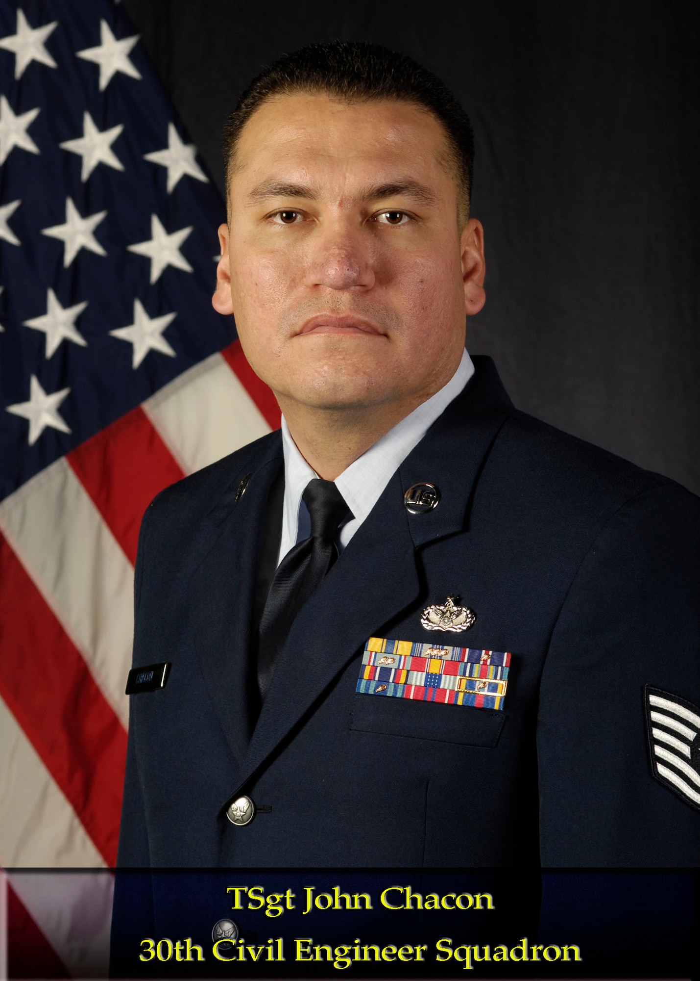 VANDENBERG AIR FORCE BASE, Calif. -- Tech. Sgt. John Chacon, of the 30th Civil Engineer Squadron, is the Team Vandenberg Volunteer of the Year for 2009. (U.S. Air Force photo)