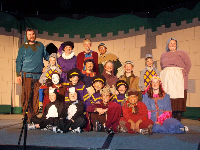 DALLAS, Texas -- Three Dyess dependents traveled to Dallas, Texas, Jan. 24 to participate in a joint Air Force and Navy production. Dallis Seeker 13, Audrey Seeker 10 and Kaelyn Matthews 13 made up three of the 17 children that participated in the play Robin Hood that focused on working together