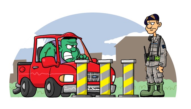 Stay calm and understand gate closures are for everyone's safety. (U.S. Air Force illustration by Staff Sgt. Austin M. May)