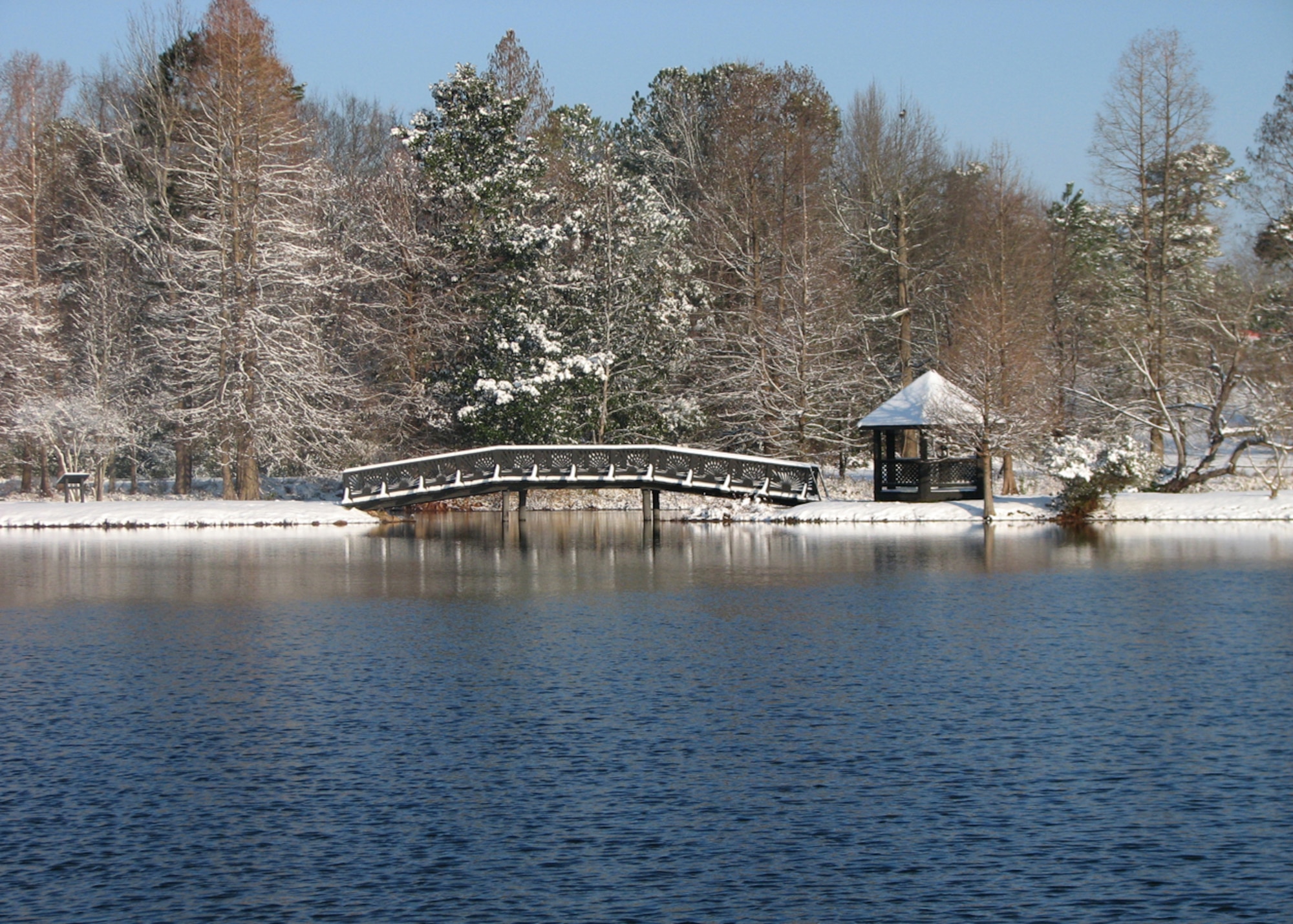 Approximately four inches of snow hit Shaw Air Force Base Feb. 12.  According to Mr. Fred Harmon, 20th Operations Support Squadron meteorological technician, 17 inches of snow fell across a two-day period Feb. 9-11, 1973. Shaw averages about one inch of snow per year. (U.S. Air Force photo/Tech. Sgt. Jason Bushnell)