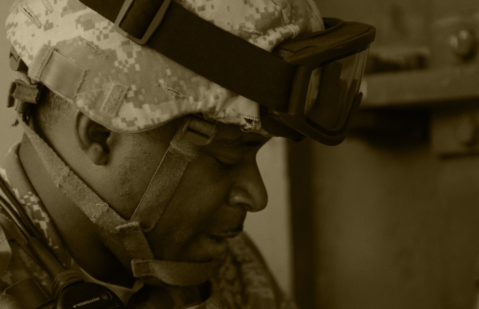 Tech. Sgt. Daniel Mayhorn, 39th Security Forces Squadron, uses an M-4 Carbine to apply harassment fire against intruders during an exercise Thursday, Feb.11, 2010 on Incirlik Air Base, Turkey.  Bases conduct exercises to ensure all military personnel are mission ready for real world events.  (U.S. Air Force photo/Senior Airman Ashley Wood)
