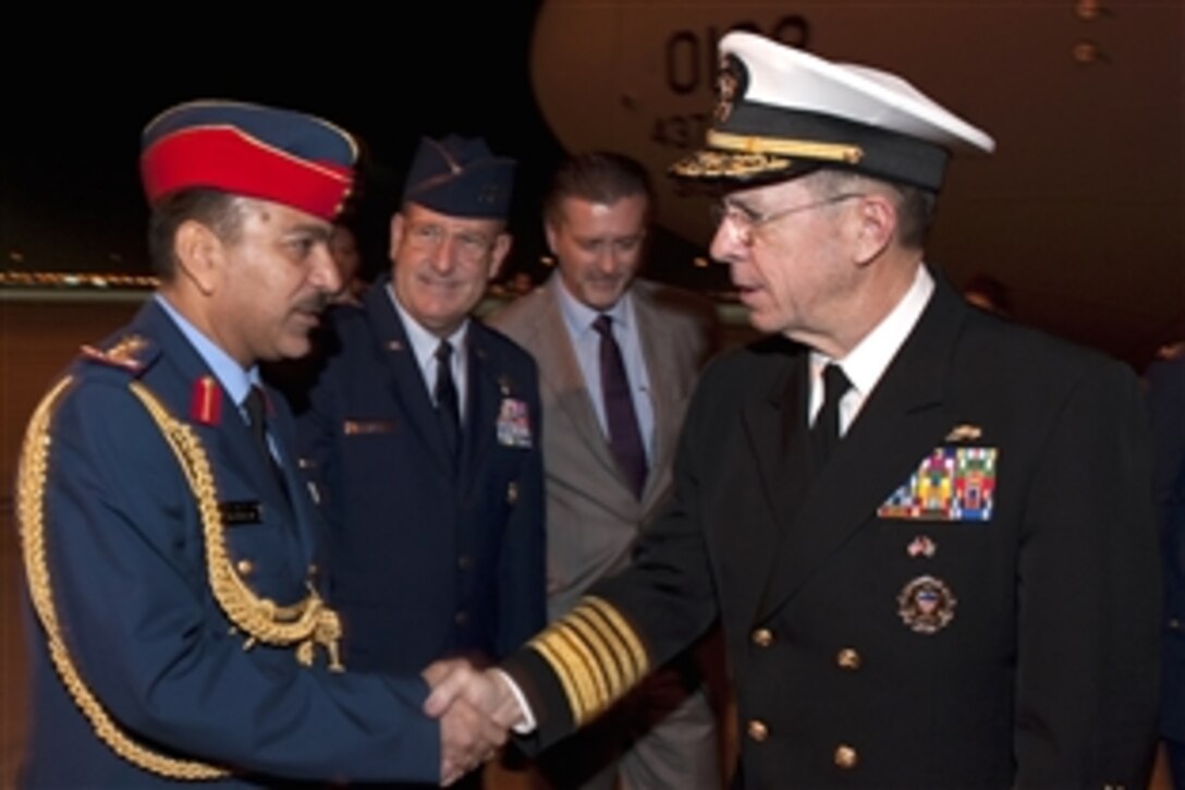 U.S. Navy Adm. Mike Mullen, chairman of the Joint Chiefs of Staff, visits Riyadh, Saudi Arabia, 
Feb. 17, 2010. Mullen is touring the region, visiting with key partners and allies.