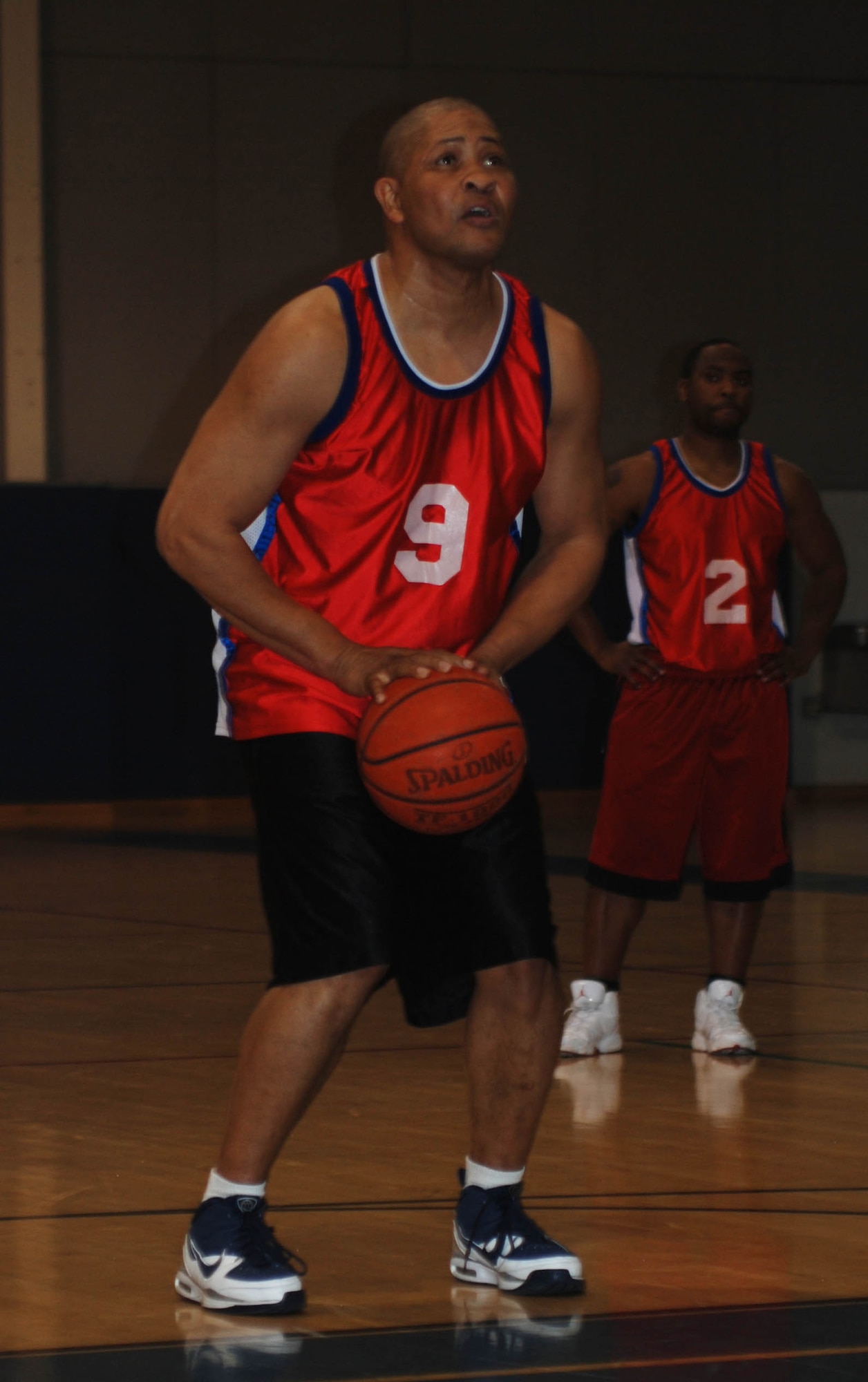 A player shoots a free throw during the March Air Reserve Base intramural basketball championship game Feb. 16, 2010. (U.S. Air Force photo by Staff Sgt. Kevin Chandler)