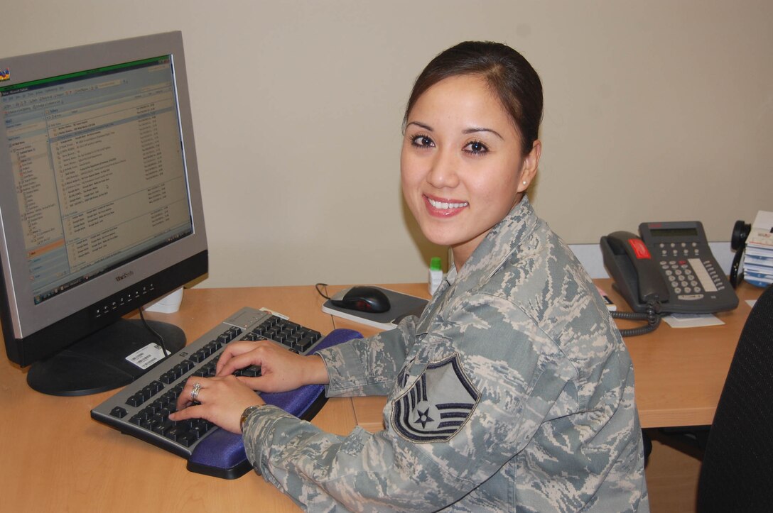 Master Sgt. Martin, 706th Fighter Squadron, was recognized as 10th Air Force's Outstanding Air Force Aviation Resource Manager of the Year in the Senior Non-commissioned Officer category on Feb. 16. (U.S. Air Force Reserve photo/Capt. Jessica Martin)