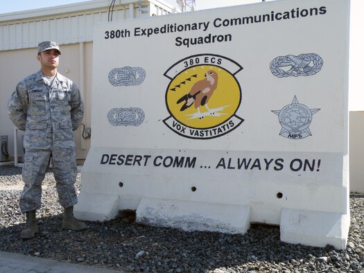 Airman Adam J. Gonzalez is a a cyber transport apprentice deployed to the 380th Expeditionary Communications Squadron at a non-disclosed base in Southwest Asia. Cyber transport personnel establish and sustain Air Force communication systems, they perform network design, configuration, operation, defense, restoration and improvements, and they also analyze capabilities and performance, identify problems and take corrective action and manage wiring and associated network infrastructure devices. In short, they are computer network hardware and communication equipment specialists. Airman Gonzalez is deployed from the 744th Communications Squadron at Andrews Air Force Base, Md., and his hometown is Bronx, N.Y. (U.S. Air Force Photo/Staff Sgt. Nathan Delgado/Released)
