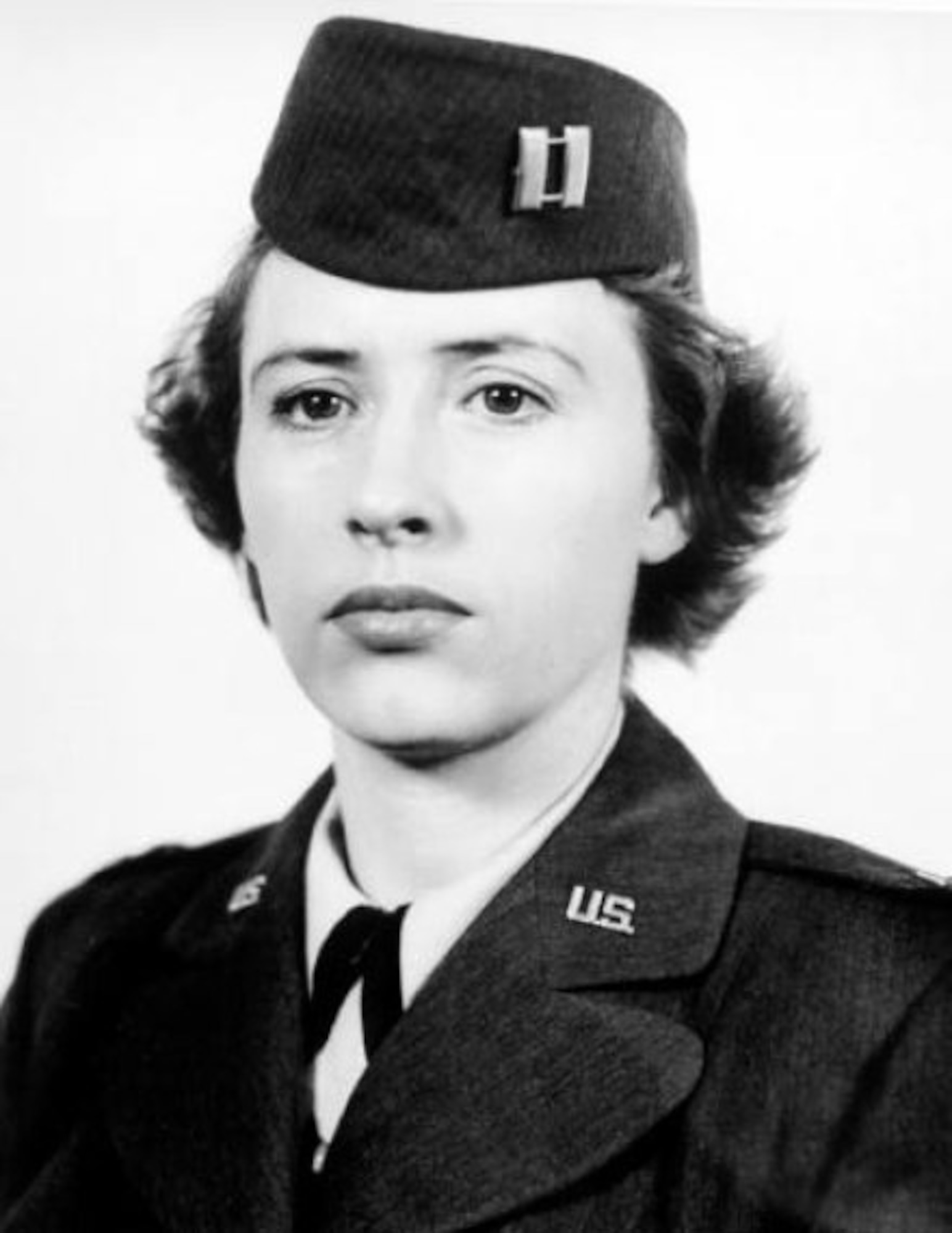 Maj. Gen. Jeanne Holm, pictured here as an Army company commander in 1948, was the first woman to attend the Air Command and Staff School at Maxwell Air Force Base, Ala., in 1949. Her awards include two Distinguished Service Medals and a Legion of Merit. (U.S. Army photo)