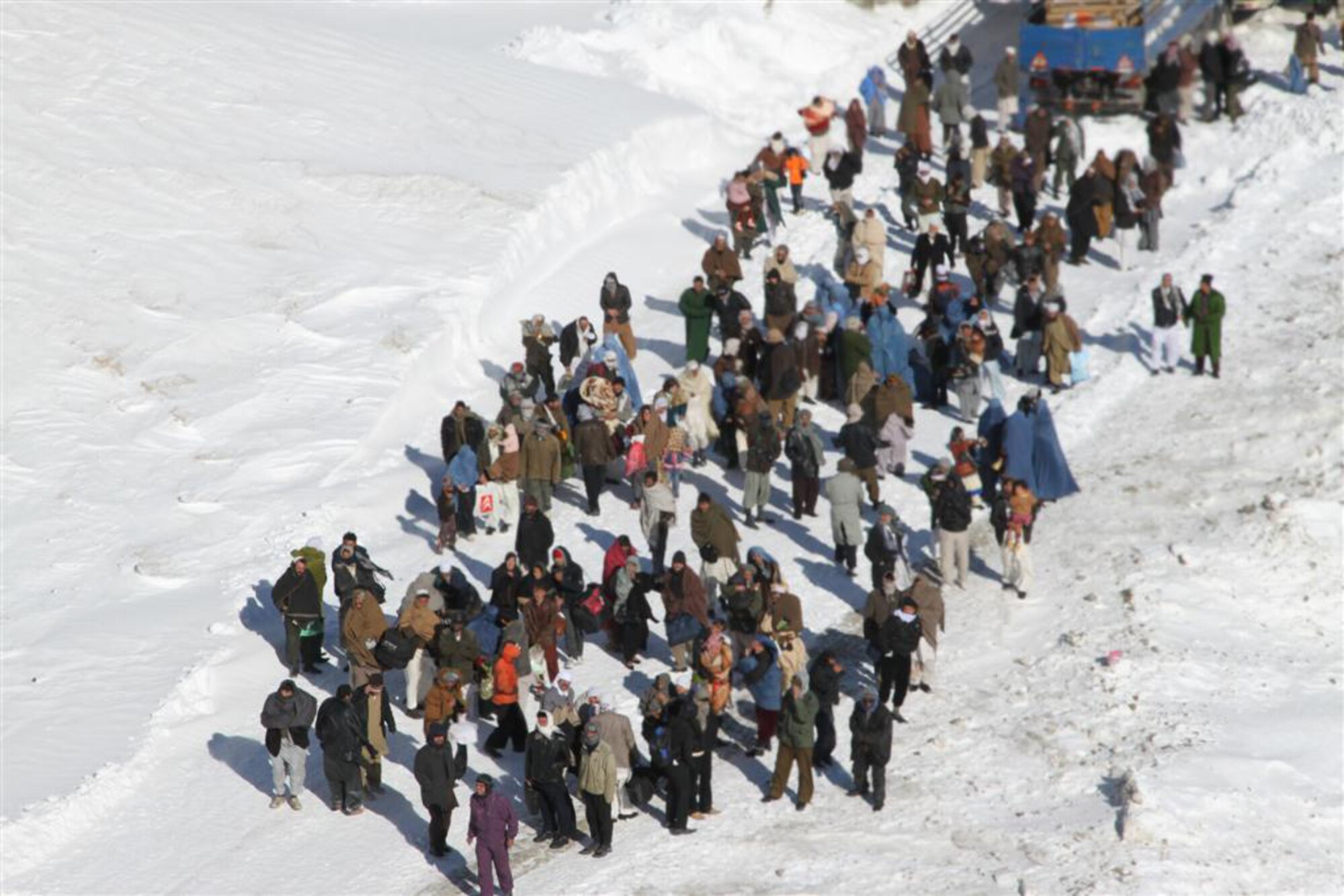More than 1500 Afghans were stranded in the Salang Pass, Afghanistan after 36 avalanches ravaged the area Feb. 8-9, 2010. (Courtesy photo)