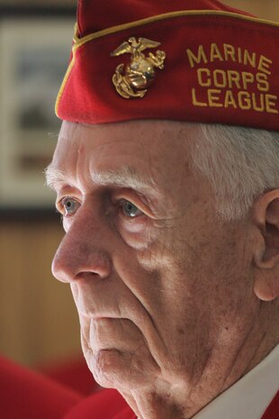 Iwo Jima veterans came to the Marine Corps League Detachment 246 meeting hall for a ceremony Feb 19, 2010 in honor of the Marines who fought in the Feb 19 - March 26, 1945 battle of Iwo Jima. (Official Marine Corps photo by Sgt. Randall A. Clinton)