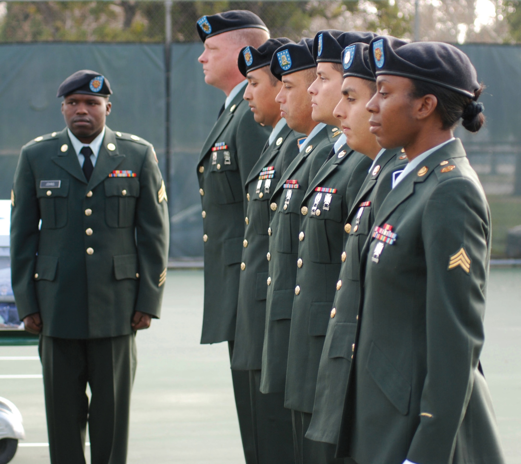 Army Reserve Honor Guard practice on base. (U.S. Air Force photo by Staff Sgt. Megan Crusher)