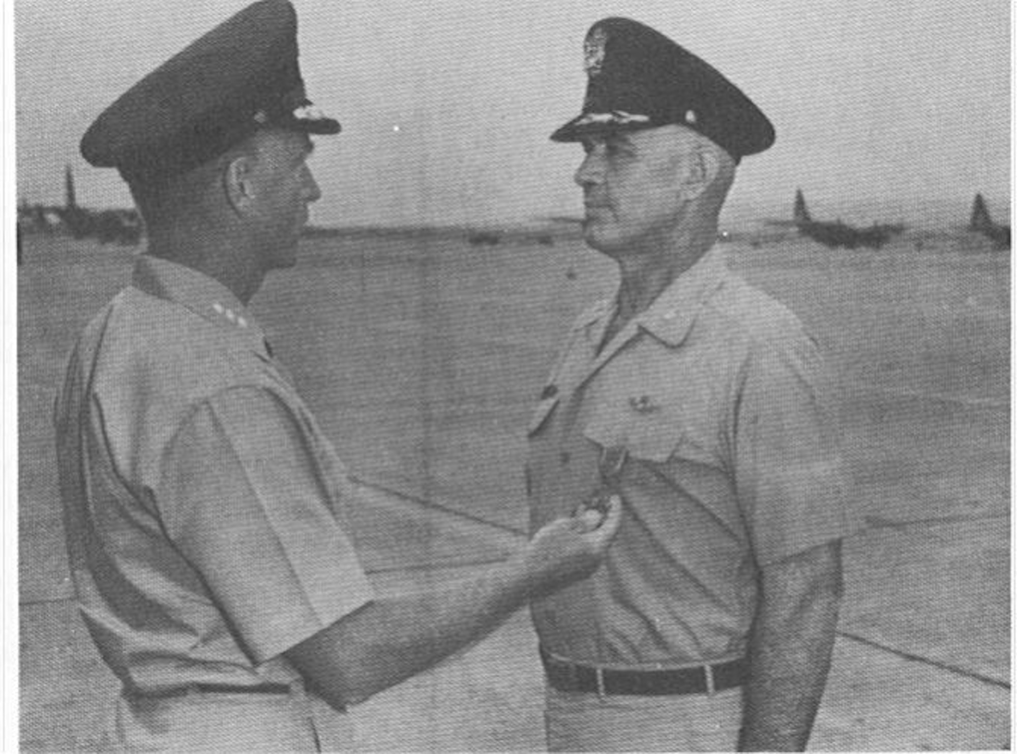 Lt. Col. William Boyd, 314th Tactical Airlift Wing, is being presented the Air Force Cross May 12, 1968 for his actions at Kham Duc. (Courtesy photo)