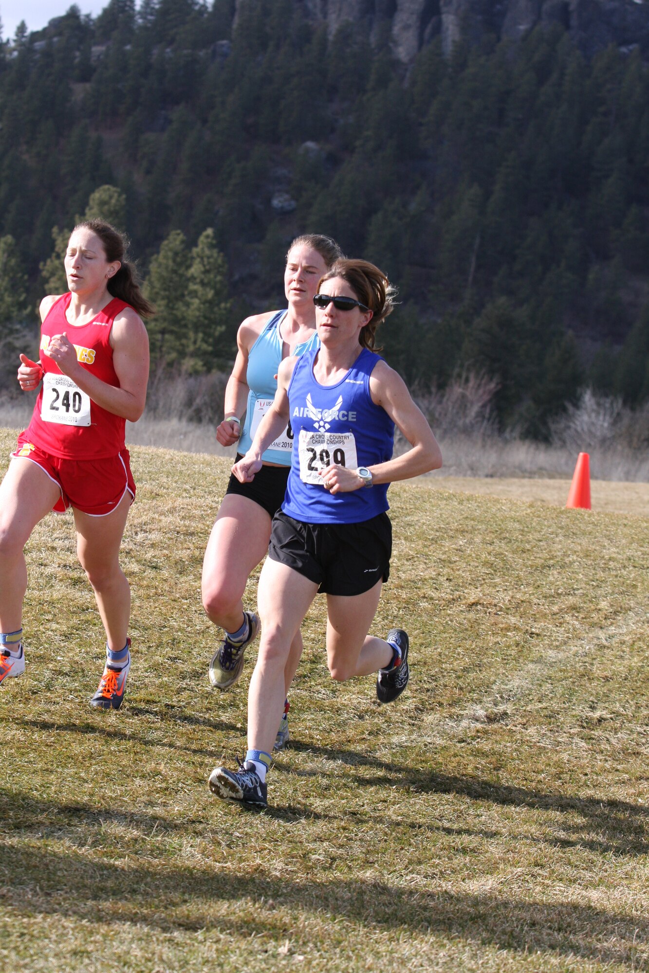 Maj. Brenda Schrank, from the 779th Medical Operations Squadron, Andrews Air Force Base, Md., finished in fifth place with a time of 30:33, a pace of 6:09 minutes per mile. (U.S. Air Force photo by Stephen Brown)