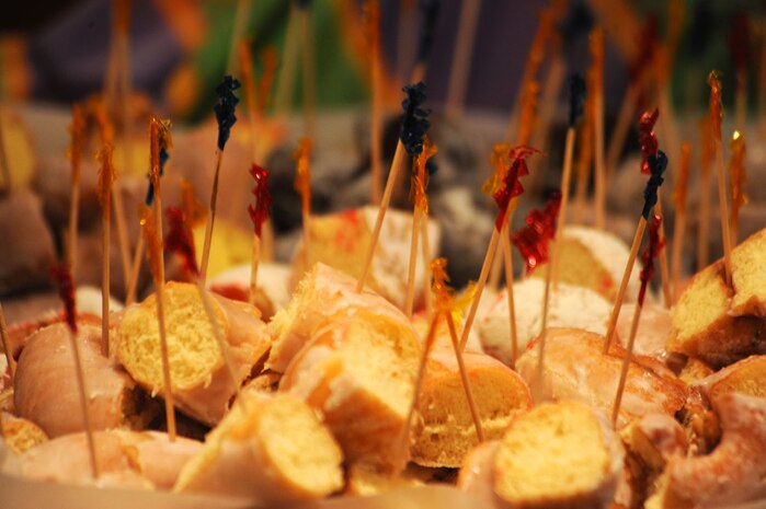Doughnuts are displayed for tasting at the Second Annual Force Support Squadron Food Show here Feb. 18. (U.S. Air Force photo/Senior Airman Daniel Owen)