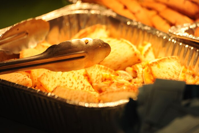 Sample food items were taste tested at the Second Annual Force Support Squadron Food Show here Feb. 18. (U.S. Air Force photo/Senior Airman Daniel Owen)