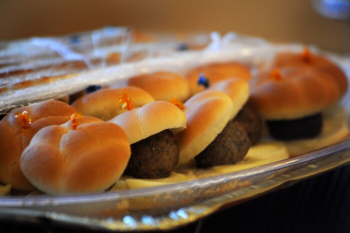 Sample food items were taste tested at the Second Annual Force Support Squadron Food Show here Feb. 18. (U.S. Air Force photo/Senior Airman Daniel Owen)