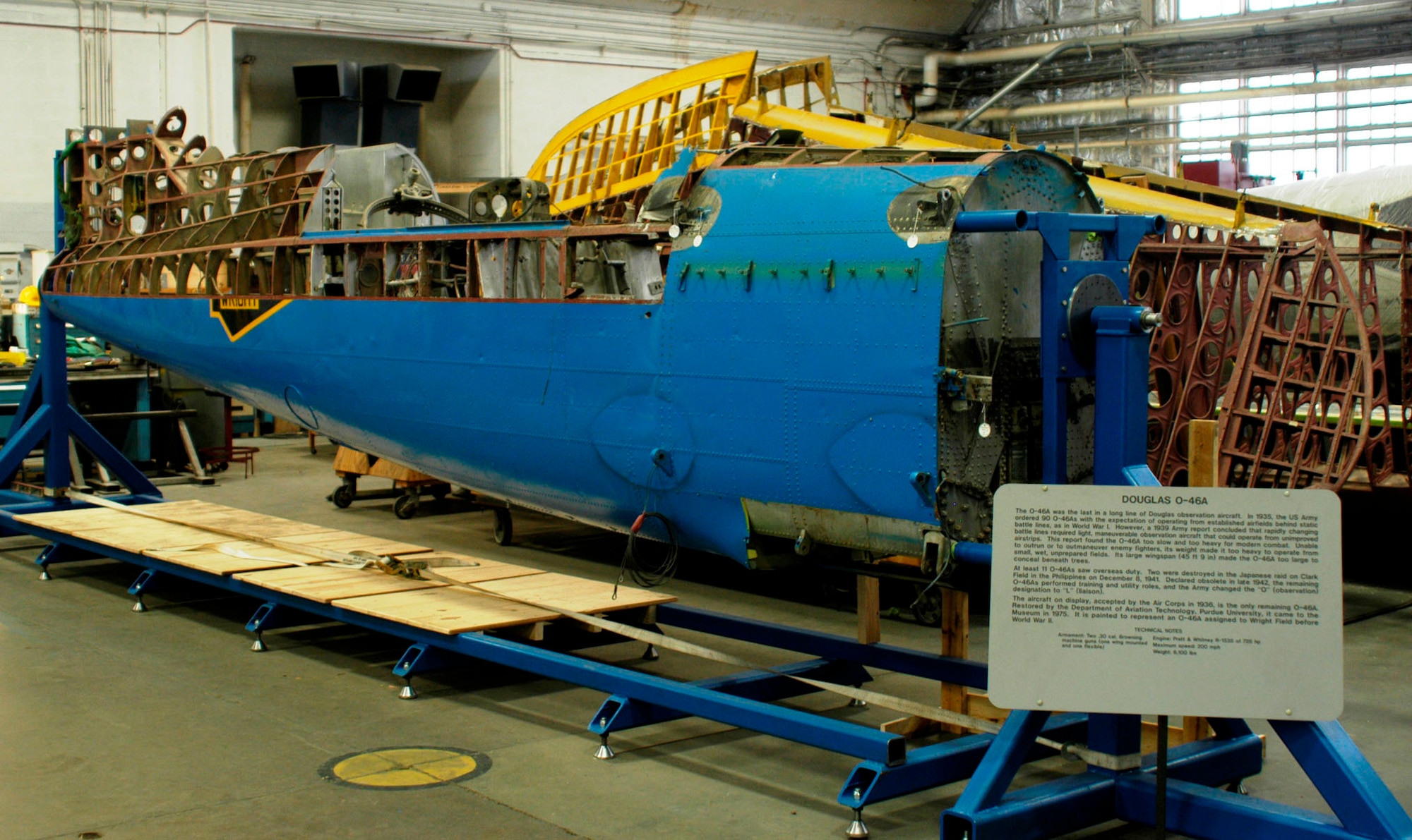 DAYTON, Ohio (02/2010) -- O-46A in the Restoration Hangar at the National Museum of the U.S. Air Force. (U.S. Air Force photo) 
