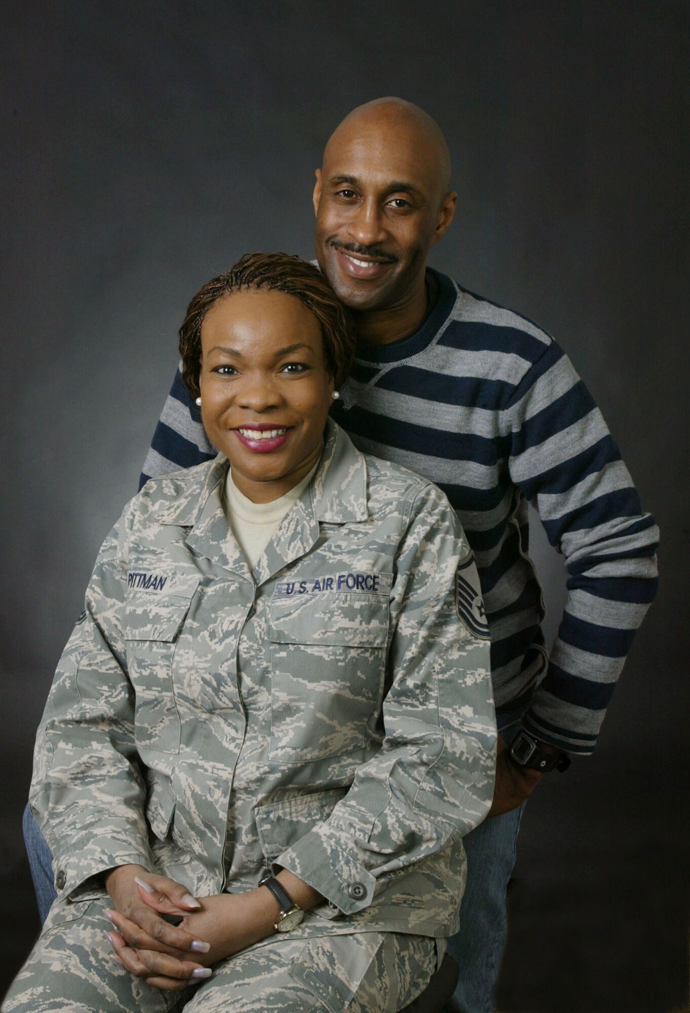 Patrick and Michele Pittman are selected for the CUPIDview. Patrick is a master sergeant and 2nd Squad Leader with the 94th Security Forces Squadron. Michele is a master sergeant and Chief of Career Enhancements. Like other couples, the Pittmans met on Dobbins Air Reserve Base. (U.S. Air Force photo/Don Peek) 
