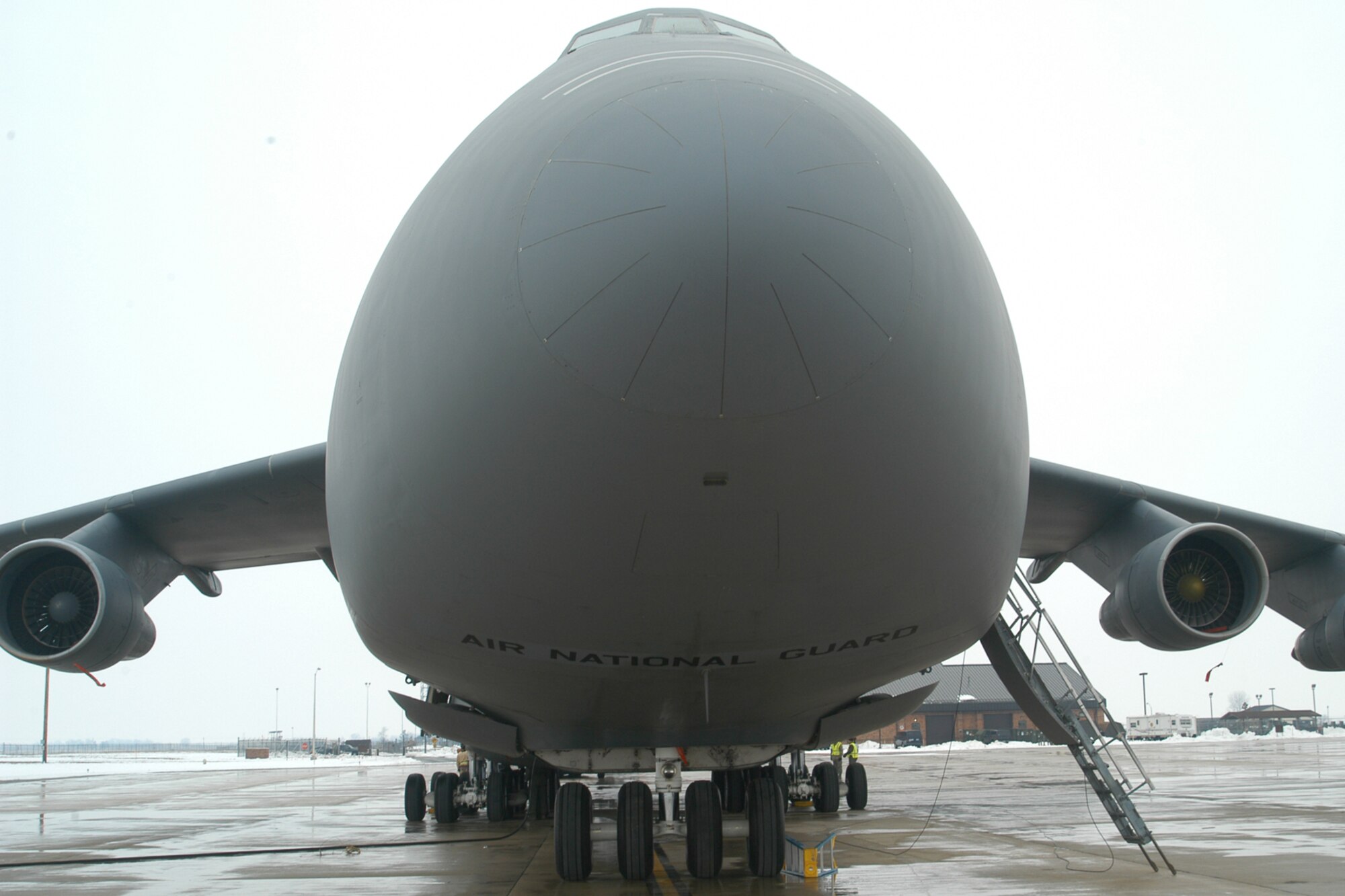 GRISSOM AIR RESERVE BASE, Ind., -- A C-5 Galaxy sits on the parking ramp at Grissom ARB. The aircraft belongs to the Tennessee Air National Guard, based in Memphis. The aircraft was used during a cargo loading exercise held here recently.  (U.S. Air Force photo/Staff Sgt. Chris Bolen)