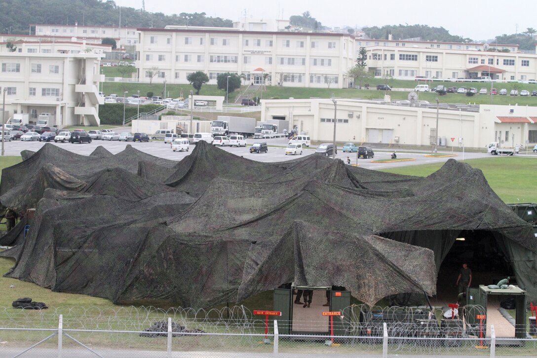 Marines with MWSS-172 set up a field mess on Camp Foster Nov. 9. The Marines were inspected by members of the National Restaurant Association for the MGWPTH award for the best field mess in the Marine Corps.