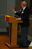 Kenneth Anderson speaks to attendees at an American Military Retirees Association meeting held at the Charleston Club here Feb. 20. The meeting outlined the AMRA's objectives and intent to start a new South Carolina chapter. Mr. Anderson is a local AMRA member and a former AMRA national president. (U.S. Air Force photo/Staff Sgt. Daniel Bowles)