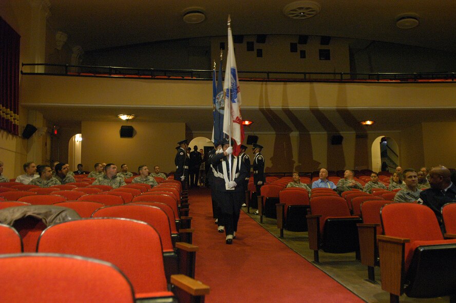 Members of Operation Blue Suit XXXI are welcomed to Randolph Air Force Base, Texas,  with a ceremony featuring a local JROTC flight and General A.J. Stewart, Commander, U.S. Air Force Recruiting Service. Operation Blue Suit is a week-long tour given by the Air Force Recruiting Service to honor the  top 12 recruiters in the entire nation. (U.S. Air Force photo/Airman 1st Class Brian McGloin)