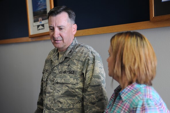 WHITEMAN AIR FORCE BASE, Mo. - Col. Jon Stovall, Air Force Global Strike Command Chaplain, visited Whiteman AFB Feb. 22 - 29, 2010, to meet with Whiteman Chapel staff, tour the chapel facilities here and to visit with Airmen from the 509th Bomb Wing. (U.S. Air Force photo/Tech. Sgt. Charles Larkin)