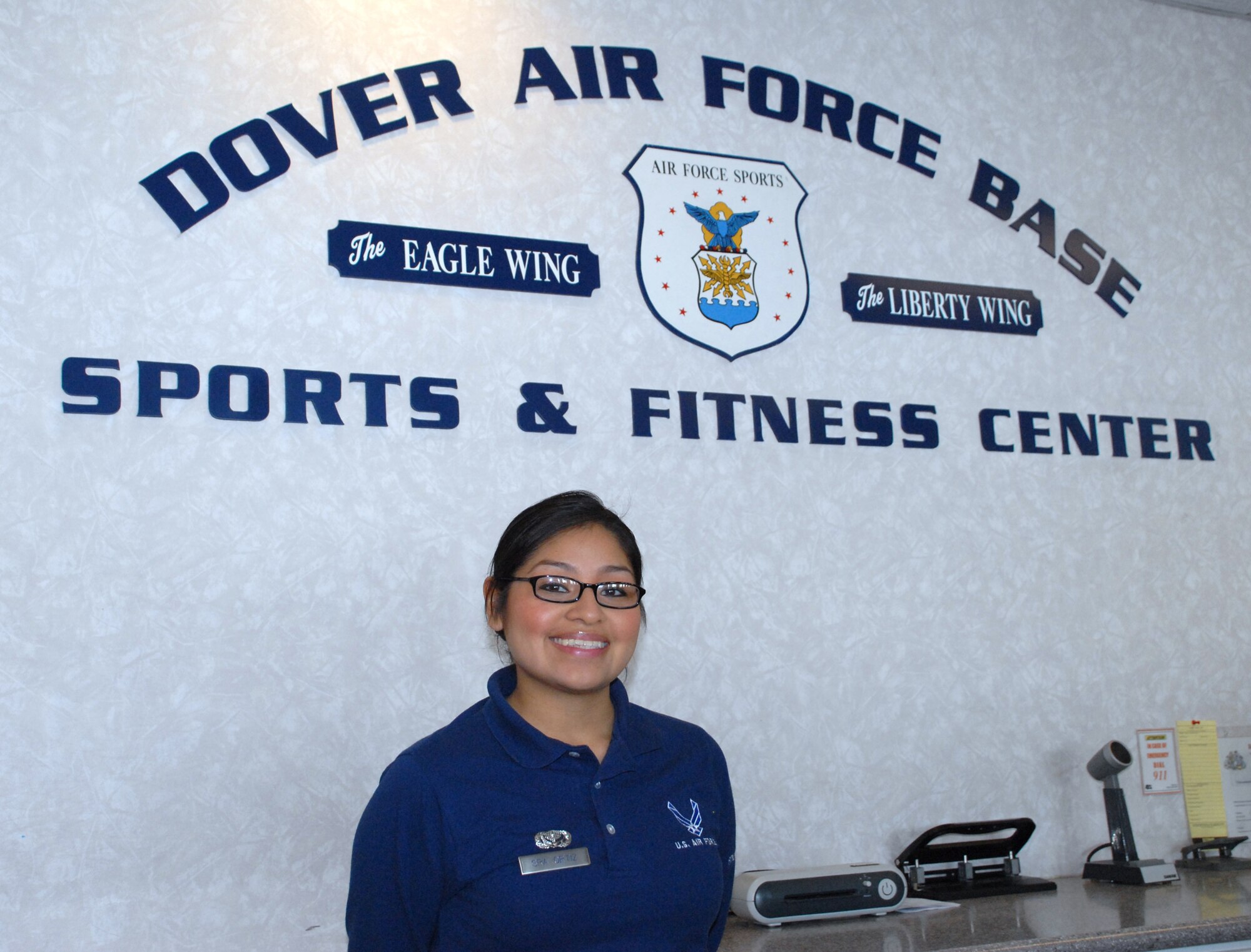 "I would buy an indoor swimming pool and indoor track with the Installation Excellence money," said Senior Airman Cecilia Ortiz, 436th Force Support Squadron Fitness Center specialist. (U.S. Air Force photo/Airman 1st Class Shen-Chia Chu)