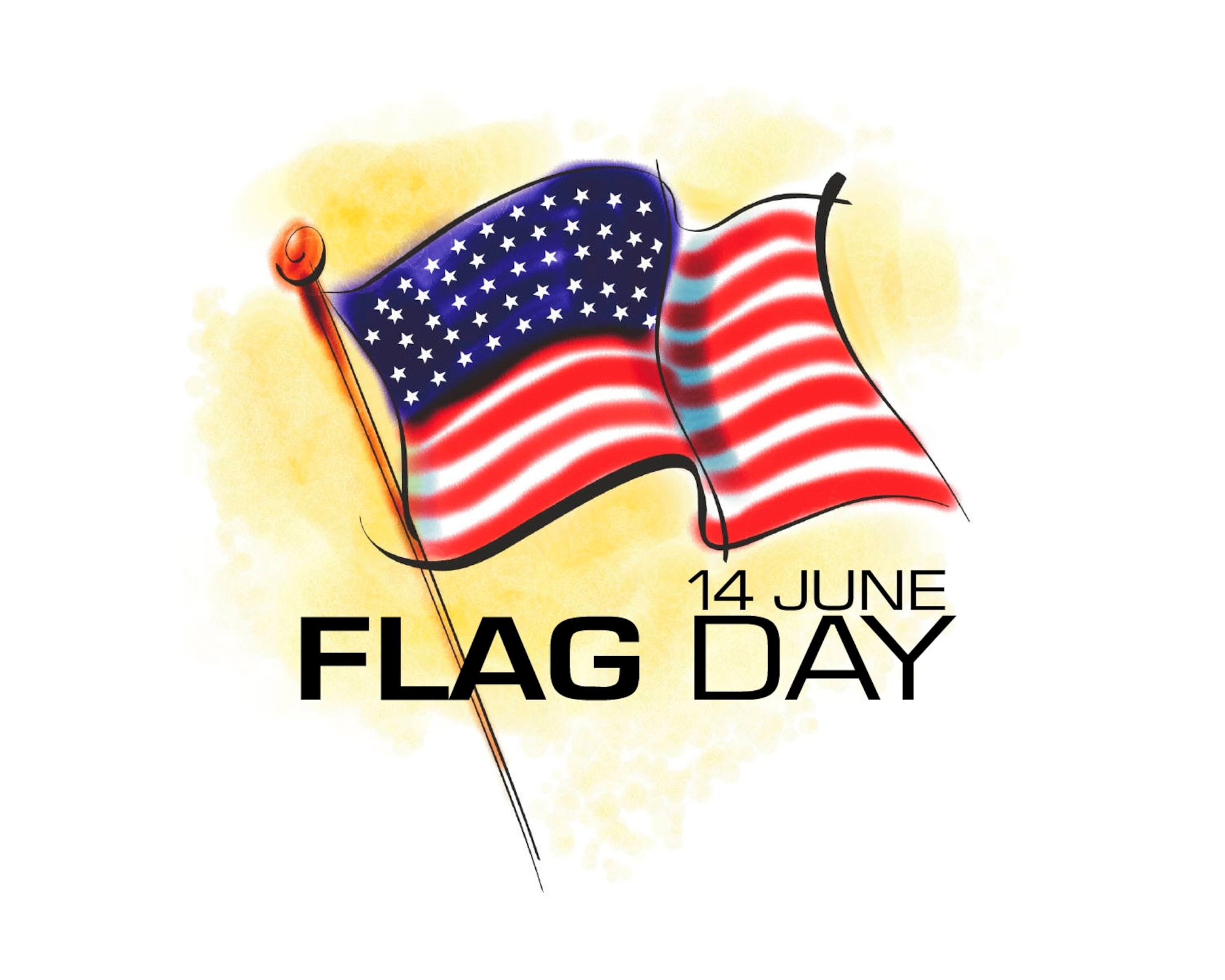In the United States, Flag Day is celebrated on June 14. It commemorates the adoption of the flag of the United States which happened in 1777. In 1916, President Woodrow Wilson issued a proclamation that officially established June 14 as Flag Day; in August 1949, National Flag Day was established by an Act of Congress. (U.S. Air Force graphic by Hans Roth)