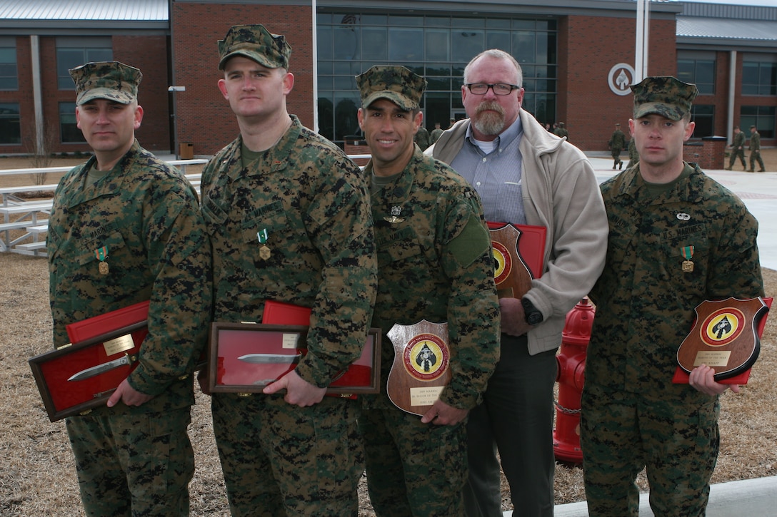 U.S. Marine Corps Forces, Special Operation Command personnel received awards for outstanding actions during the past year on Feb. 24 in front of the MARSOC headquarters building.