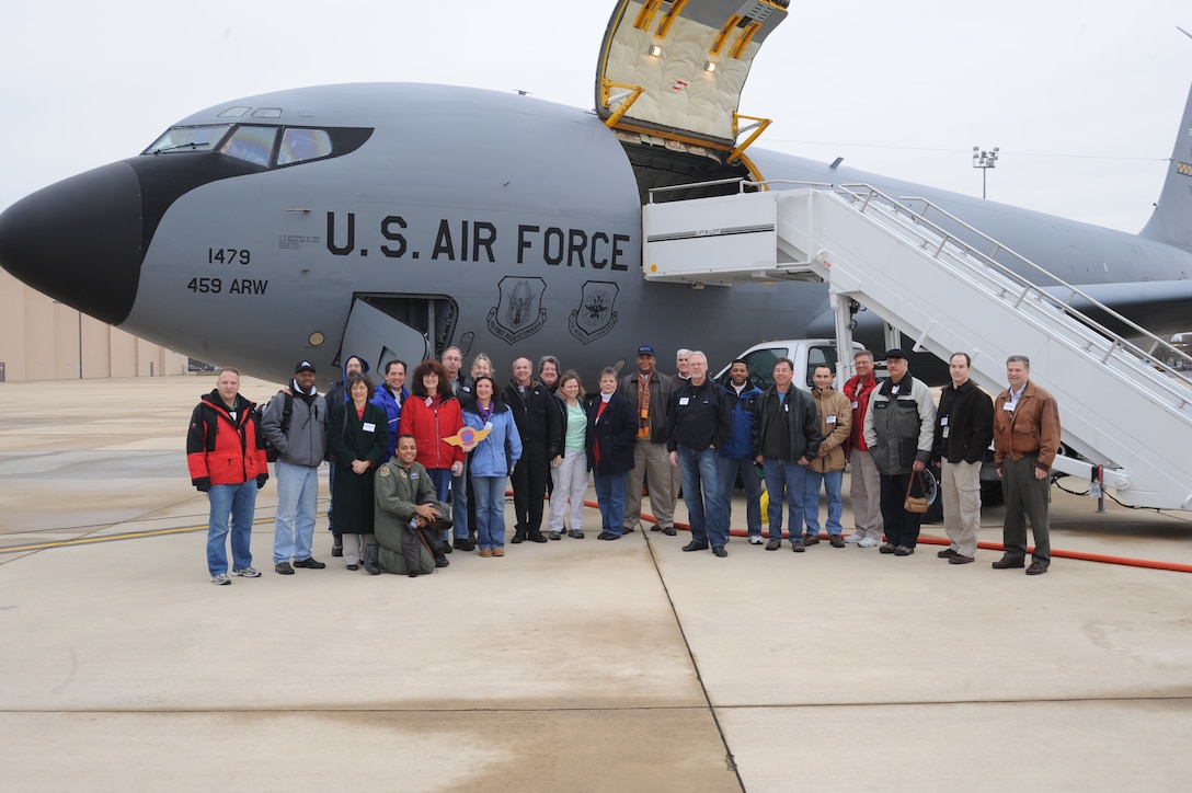 Employers of Reserve and Guard members joined the 459th Air Refueling Wing for a local aerial-refuling flight aboard a KC-135R Stratotanker, refueling the 113th Wing (Air National Guard) co-located here at Joint Base Andrews, Jan. 22nd.  The event was hosted by the D.C. Employer Support for the Guard and Reserve, a Department of Defense national committee with a mission to gain and maintain employer support for Guard and Reserve service by recognizing outstanding support, increasing awareness of the law, and resolving conflict through mediation (JFHQ photo/SMSgt. Ray C Wilkerson).

