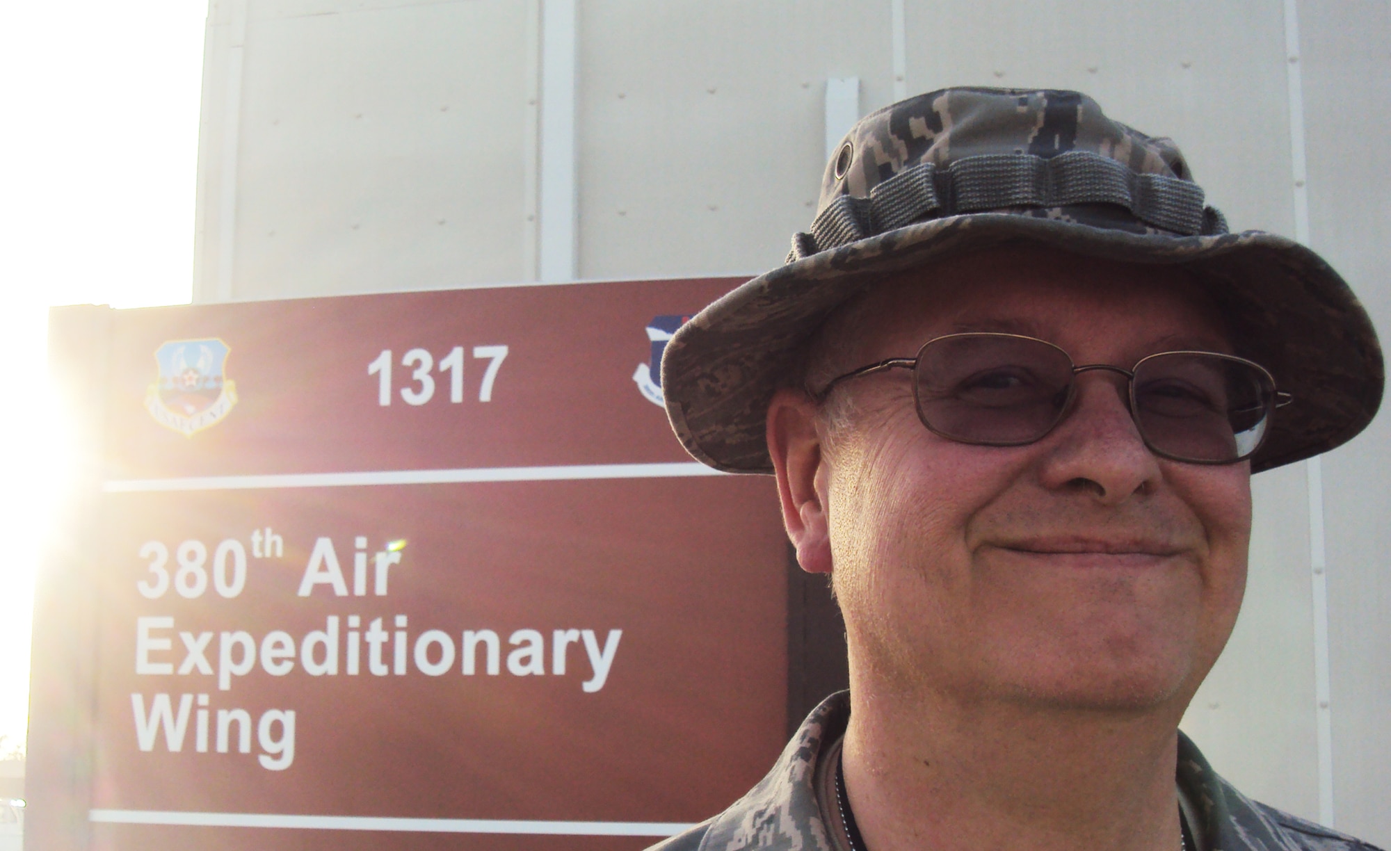 Mr. Ralph Jackson is deployed as the 380th Air Expeditionary Wing historian at a non-disclosed base in Southwest Asia.  Here he is pictured on Feb. 25, 2010. He is deployed from the 49th Fighter Wing at Holloman Air Force Base, N.M., where he is also the wing historian. As the deployed historian, Mr. Jackson collects reports, data and interviews for all of the organizations of the wing and writes a monthly history consisting of a narrative, expanded chronology and appendixes. His hometown is Clinton, Utah. (U.S. Air Force Photo/Master Sgt. Scott T. Sturkol/Released)
