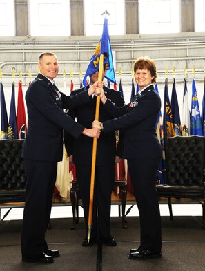 Lt. Col. Dorneen Shipp assumes command of the 927th Air Refueling Wing Maintenance Group at an Assumption of Command Ceremony on Feb 20. (U.S. Air Force photo/Tech. Sgt. Denise Hauser)