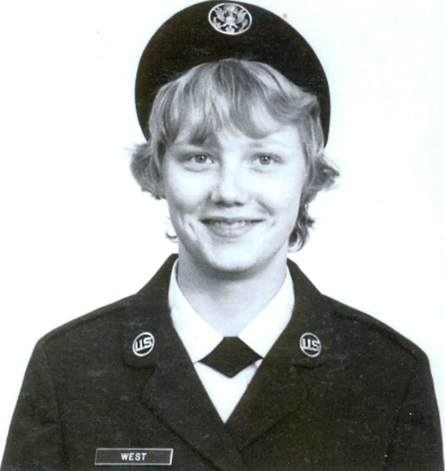 Airman Basic Brenda West sits for her official photo upon graduating from basic training at Lackland Air Force Base, Texas, in November 1974. At 18 West joined the Women’s Air Force, or WAF, which was abolished in 1976 and women were accepted into the military on much the same basis as men.  1976 was the same year in which the United States Air Force Academy began accepting female cadets. (Courtesy photo)
