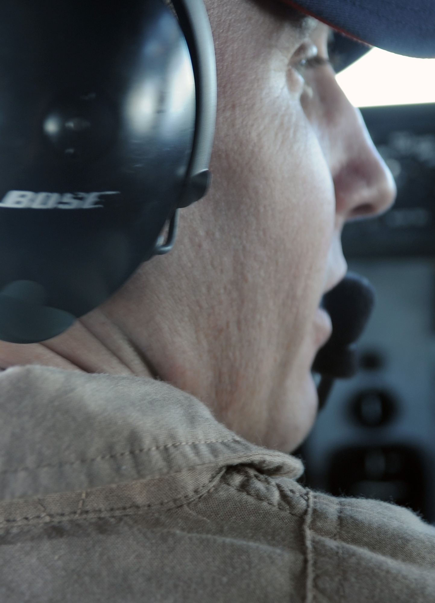 Capt. Jeff Lown, an E-3 Sentry Airborne Warning and Control System aircraft pilot with the 965th Expeditionary Airborne Air Control Squadron at a non-disclosed base in Southwest Asia, flies an E-3 on a combat air mission over the Persian Gulf on Feb. 16, 2010. Captain Lown is deployed from Tinker Air Force Base, Okla. (U.S. Air Force Photo/Master Sgt. Scott T. Sturkol/Released)