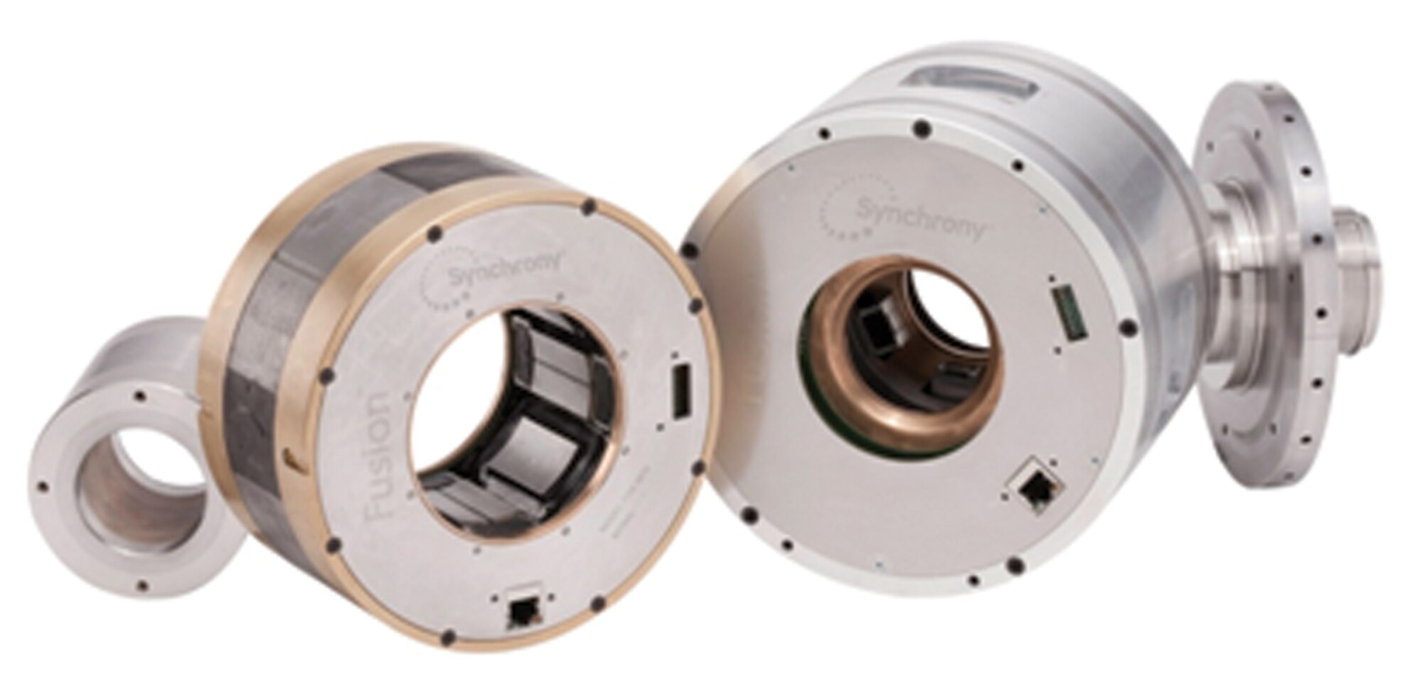 AFRL propulsion research partner Synchrony, Inc., produced the Fusion compact radial and axial magnetic bearing with AFRL Small Business Innovation Research funding support.  The technology has since earned R&D 100 Award acclaim from R&D Magazine. (AFRL image)