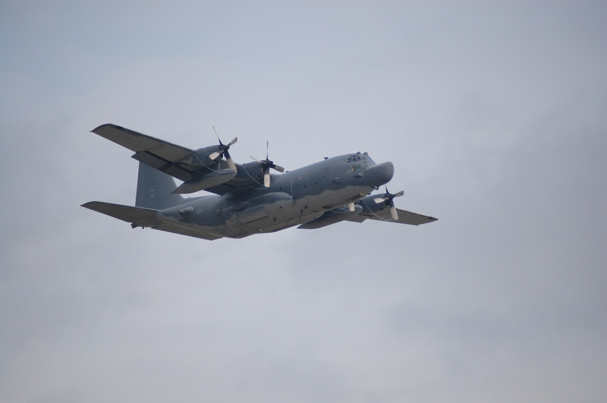 KADENA AIR BASE, Japan -- A MC-130H Combat Talon II from the 1st Special Operations Squadron takes off here Feb. 26 for a memorial flight to commemorate their fallen brethren who were lost 29 years ago when a 1st SOS MC-130E crashed during an exercise killing eight of nine crew members and 15 special operators that were passengers. The memorial flight has been flown every year since the tragic accident. (U.S. Air Force photo by James D'Angina)