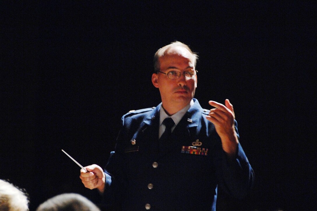 November 7, 2009, Captain Alan B. McConnell, Commander of the Air National Guard Band of the South during a Concert Band Performance at Reinhardt College