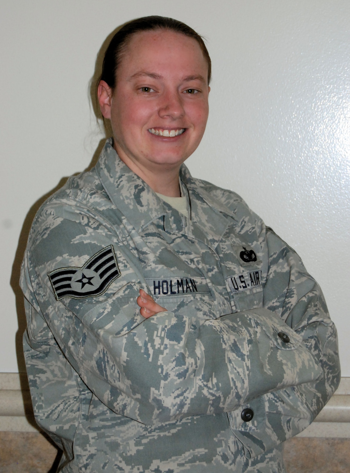 Staff Sgt. Tina Holman, 21st Security Forces Squadron, was selected for this week’s First Knight award. This award is designed to recognize outstanding Airmen each week for the work they do every day. (Air Force photo by Airman 1st Class Jessica Hines)
