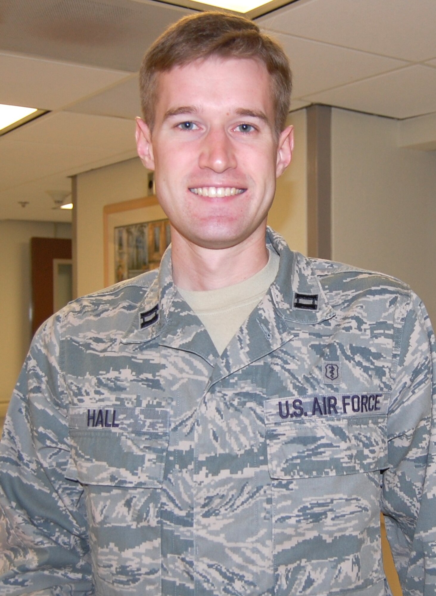 Capt. (Dr.) Andrew Hall has been competitively awarded a $21,000 grant from the Office of the Air Force Surgeon General for his research on the effects of new blood vessel formation in the treatment of cold injuries such as frostbite. The study will investigate the use of the use of omental fats, which are found in the fat layer covering the intestines.  According to Maj. Eric Olsen, director of the 81st Medical Group Clinical Research Laboratory, “They are capable of creating new blood vessels to increase blood flow to injured extremities and reduce the extent of cold injury.  The study has military implications in reducing morbidity associated with cold injuries.”  Captain Hall is a second-year surgery resident currently in fellowship training at the CRL.   (U.S. Air Force photo by Steve Pivnick)