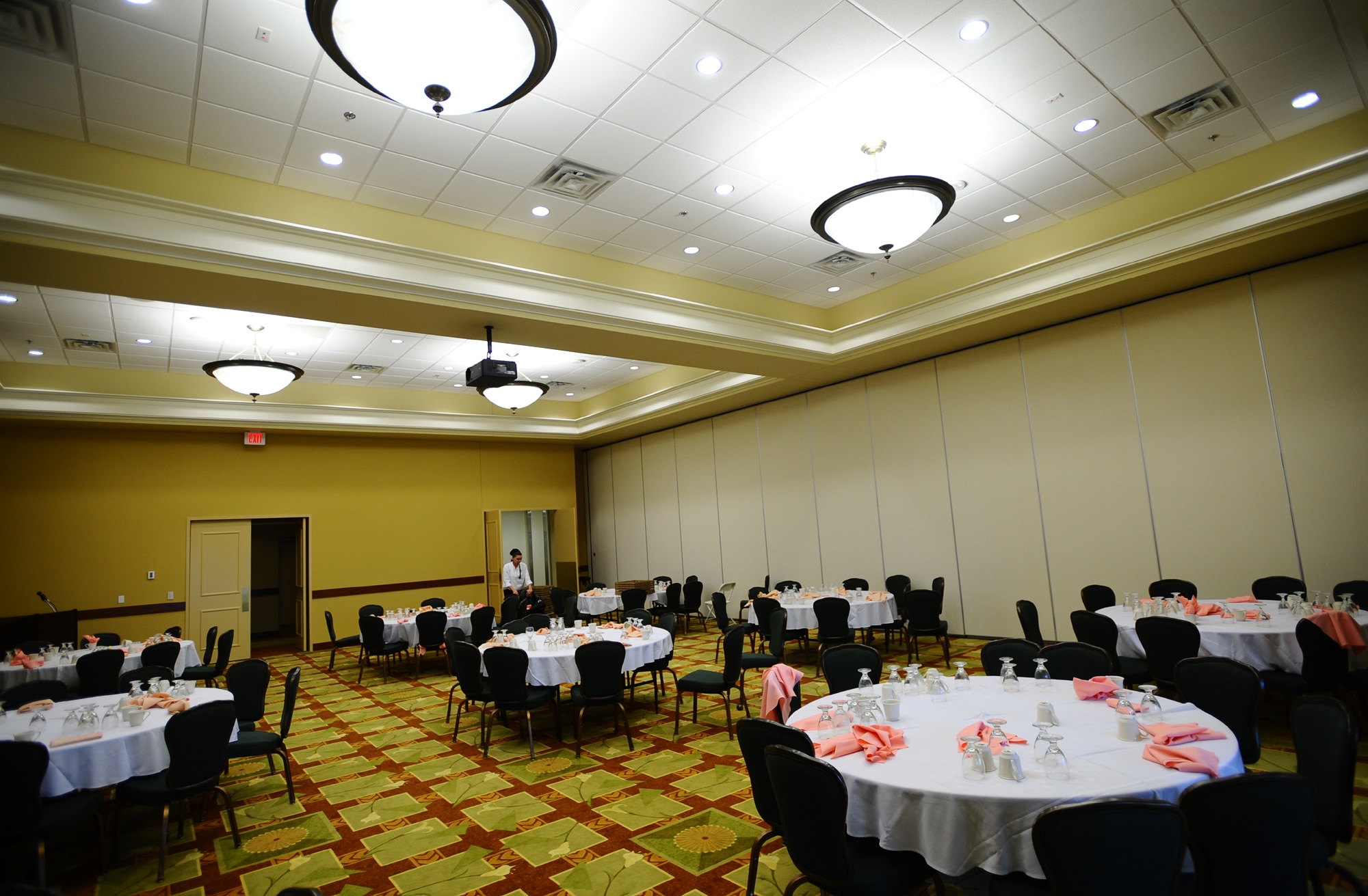 The new Soundside Club at Hurlburt Field opened its doors for business Jan. 2. The ballrooms include layered ceilings and lighter colored carpets and walls than the original club's. (U.S. Air Force photo by Senior Airman Jason Epley)
