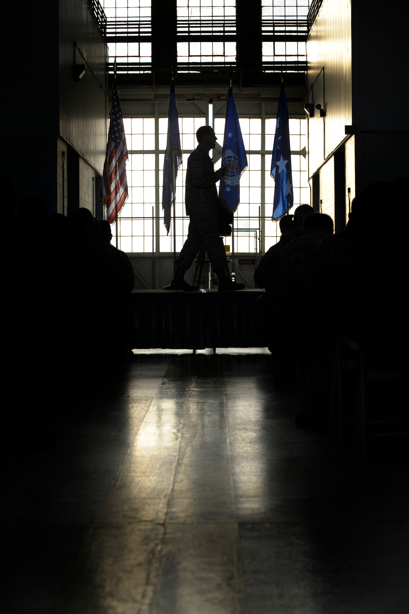 Gen. Raymond E. Johns, Commander Air Mobility Command, speaks to the Airman of the 6th Air Mobility Wing and 927th Air Refueling Wing during a "all call" at MacDill Air Force Base Jan. 07, 2010. Gen. Johns was visiting MacDill for the first time since taking over command of AMC on Nov. 20th of last year.
(U.S. Air Force photo by Staff Sgt. Joseph L. Swafford Jr./Released)
