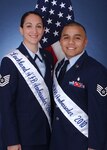 Tech. Sgt. Kathleen May, 737th Training Support Squadron, and Staff Sgt. Vicente Rodriguez, 59th Orthopedics and Rehabilitation Squadron, were selected as the 2010 Lackland Ambassadors. The new ambassadors will represent Lackland at many community events in San Antonio and the surrounding communities throughout the year. (U.S. Air Force photo/Armando Flores)