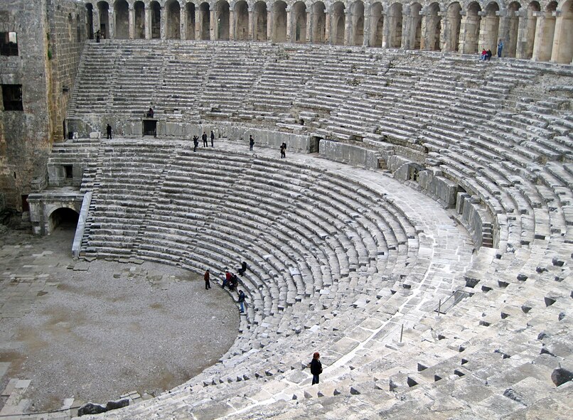 The theatre at Aspendos has a capacity of 20,000 and is still used to this day for an annual music festival. It was constructed in the 2nd Century. It sits on the side of an acropolis hill. (U.S. Air Force photo/Senior Airman Sara Csurilla)