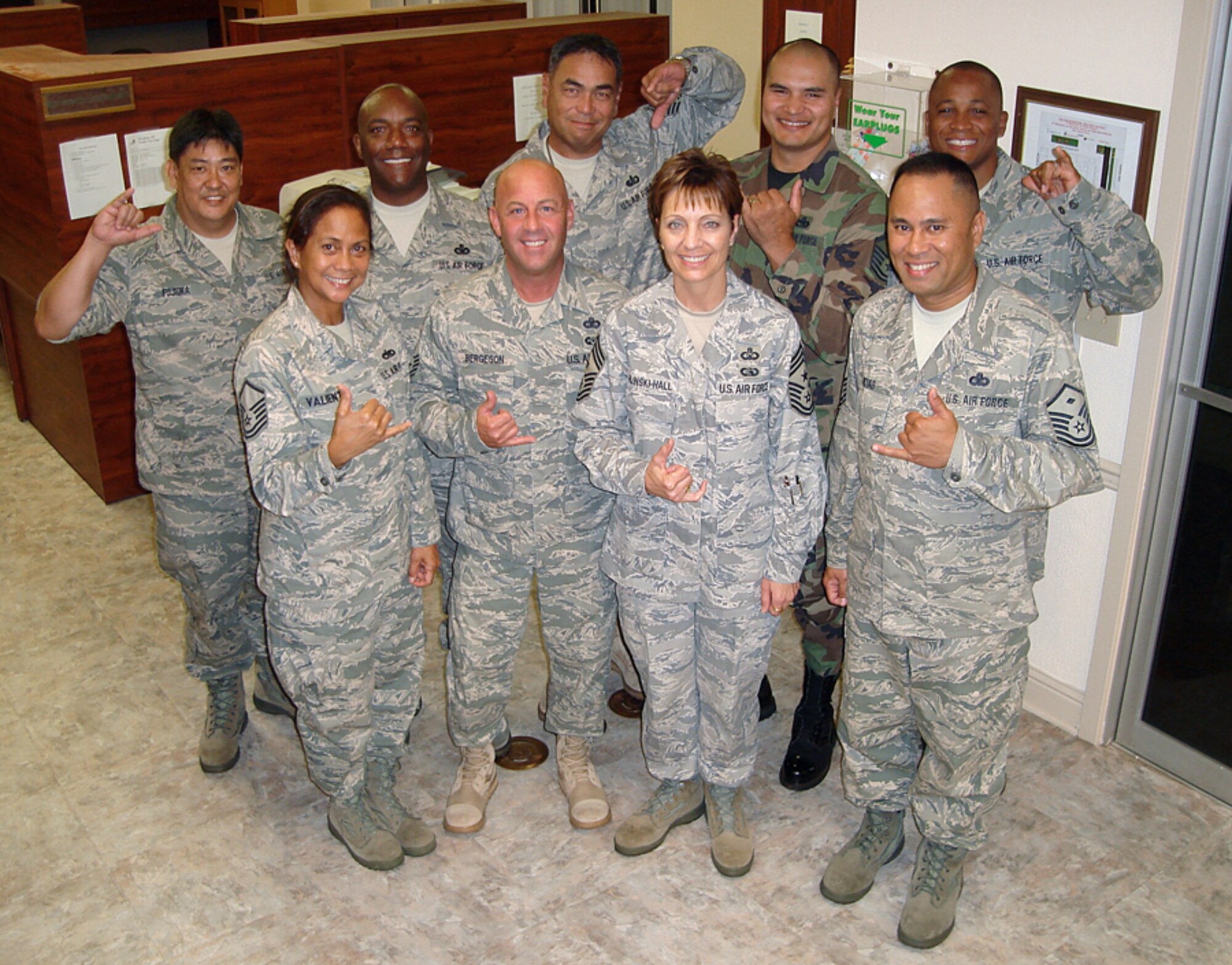 Command Chief Denise Jelinski-Hall bids farewell to Hawaii Air National Guard1st Sgts. at her final 1st Sgt. council meeting Dec. 3. (U.S. Air Force photo by Master Sgt. Kristen Stanley)                                