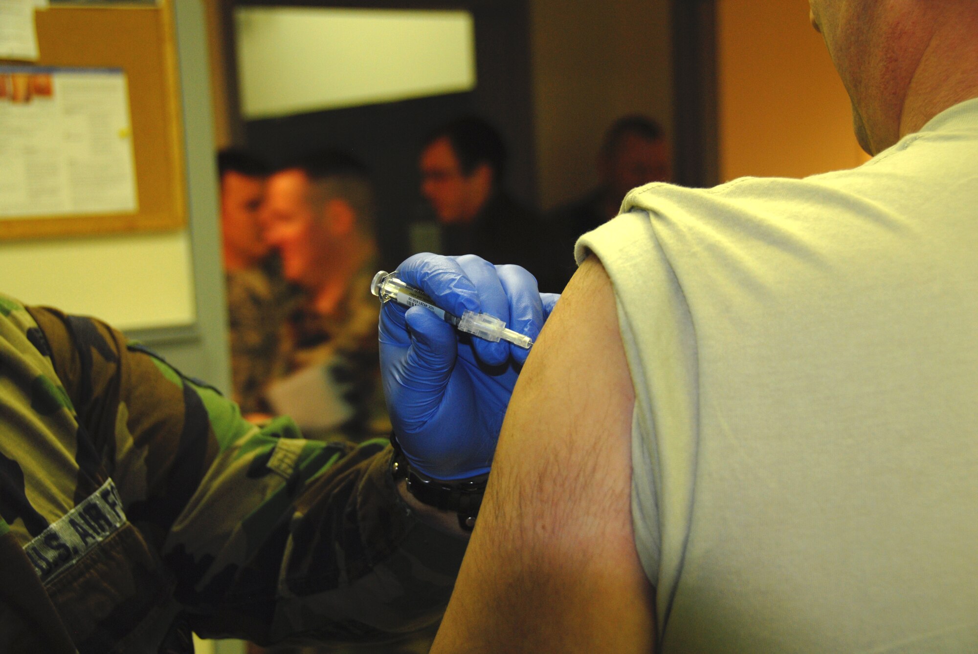 H1N1 vaccines were given our to members of the 185th ARW in Sioux City, IA. Official Air Force photo by Tech. Sgt. Jeremy J. McClure. 