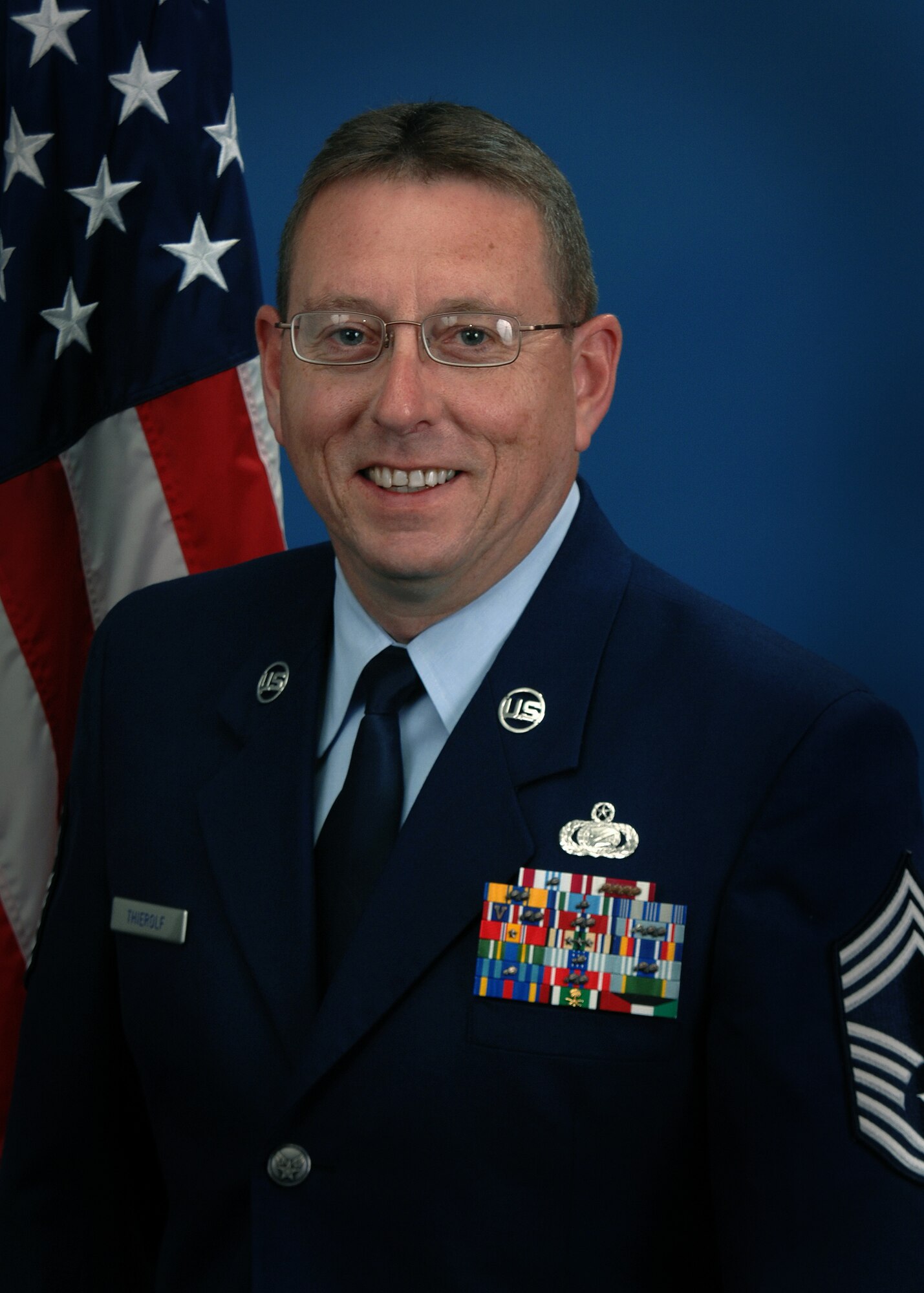 Chief Master Sergeant Norman D. Thierolf 80th Flying Training Wing Superintendent.