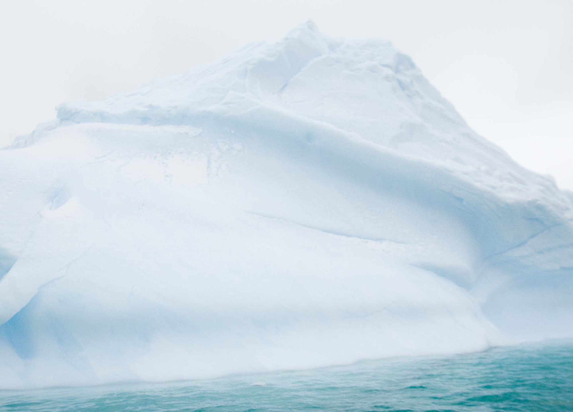 ANTARCTICA -- Pressure from glacial ice and snow compress icebergs giving them an intense blue or green color.  (Photo by Barry Loo)